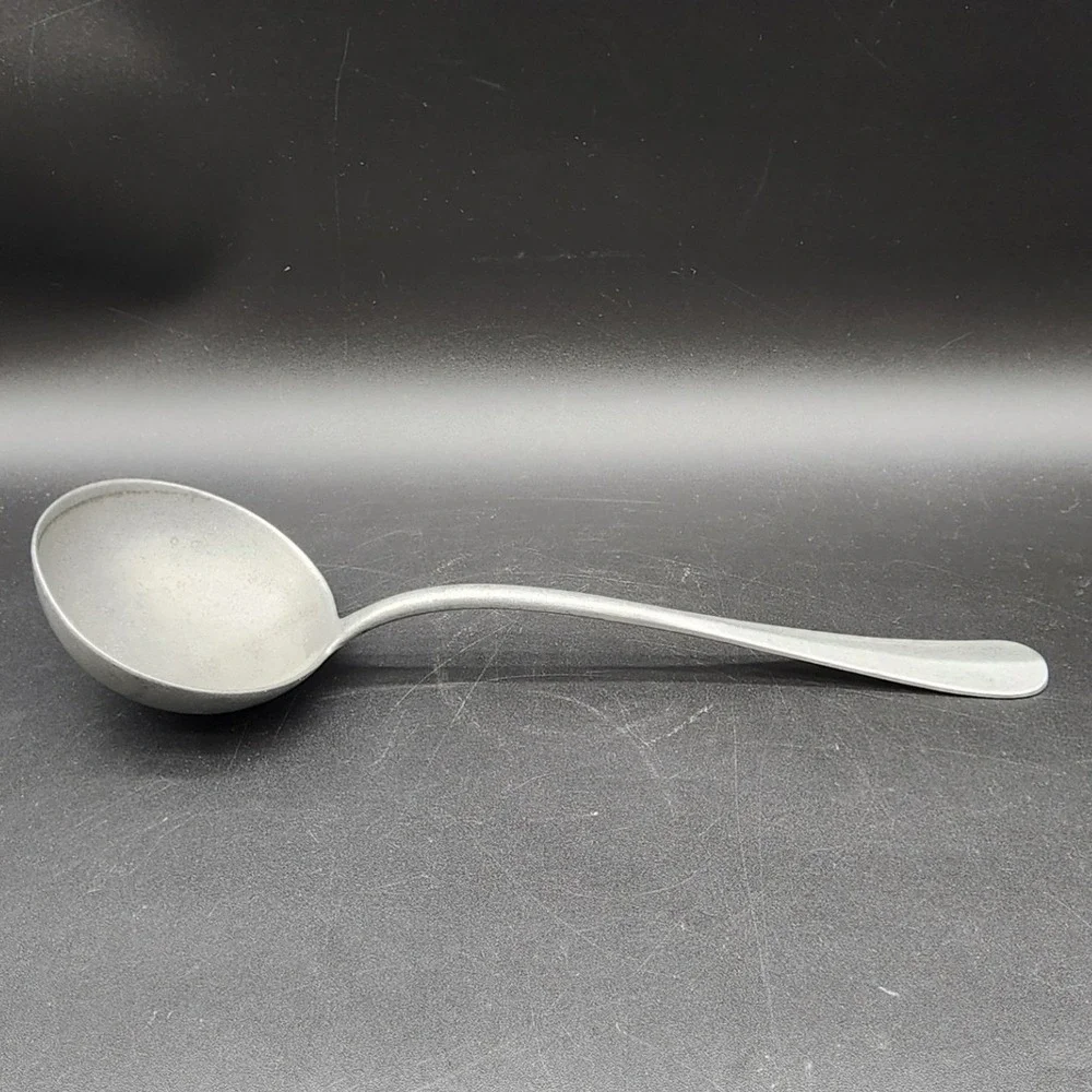 Germany Silver Aluminum Ladle Vintage MCM Minimalist Serving Spoon Retro